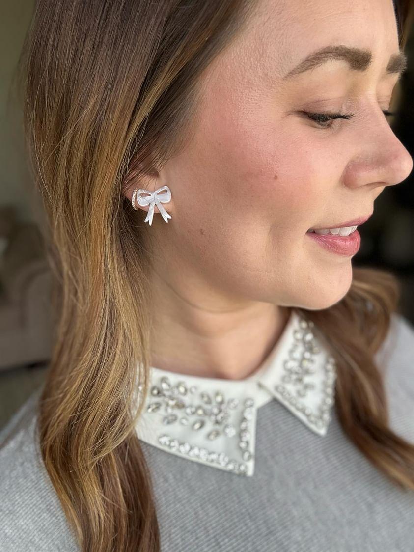 Bow Studs - White by Spiffy & Splendid