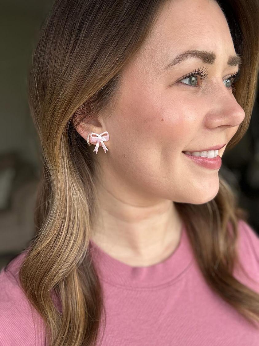 Bow Studs - Pink by Spiffy & Splendid