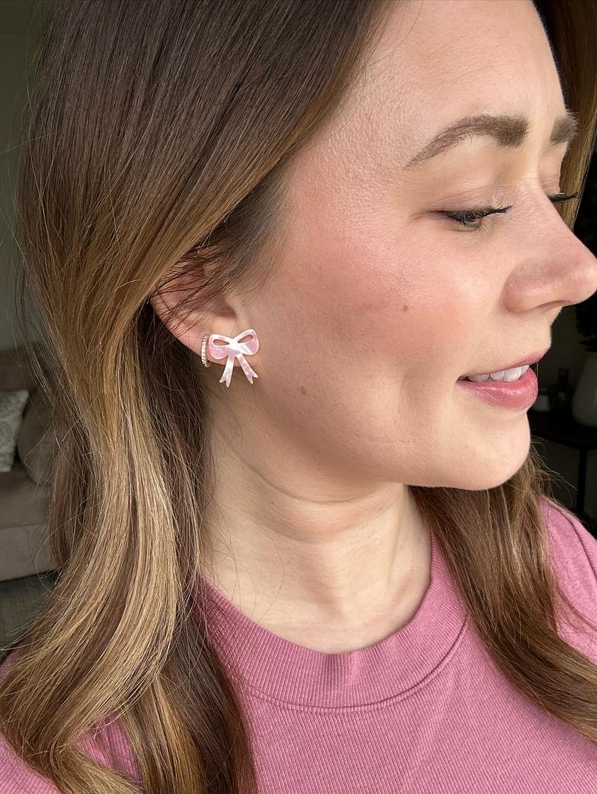 Bow Studs - Pink by Spiffy & Splendid