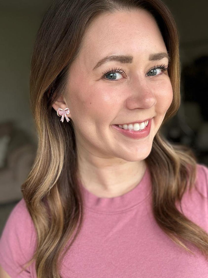 Bow Studs - Pink by Spiffy & Splendid