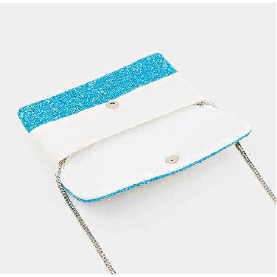 Lemon Turquoise Seed Beaded Clutch Bag by OBX Prep