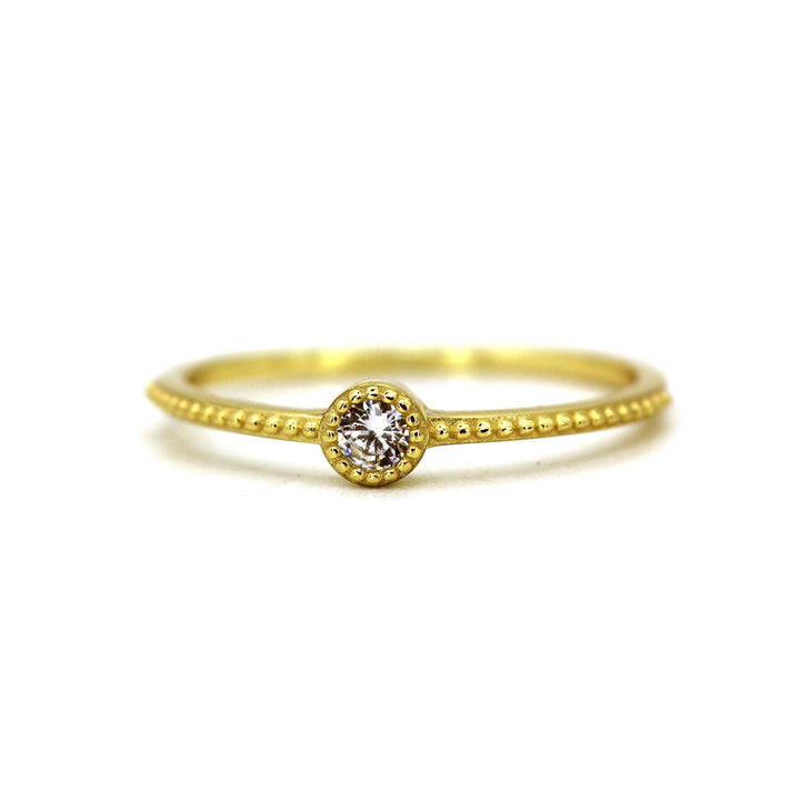 14k Natural Diamond Antique 14K Yellow Solid Gold Ring by VicStonenNYC Fine Jewelry