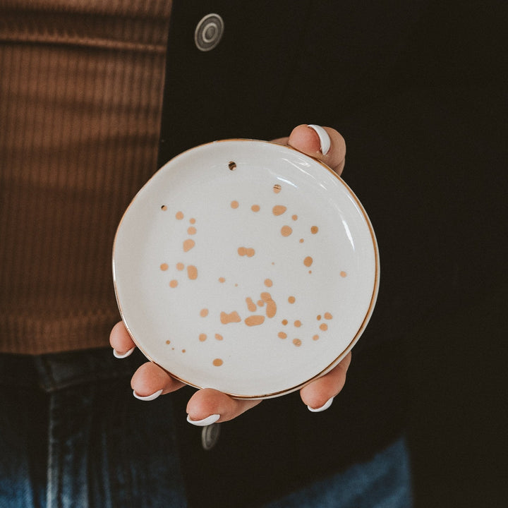 Gold Speckled Jewelry Dish by Sweet Water Decor