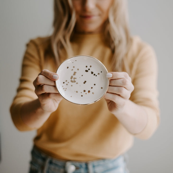 Gold Speckled Jewelry Dish by Sweet Water Decor