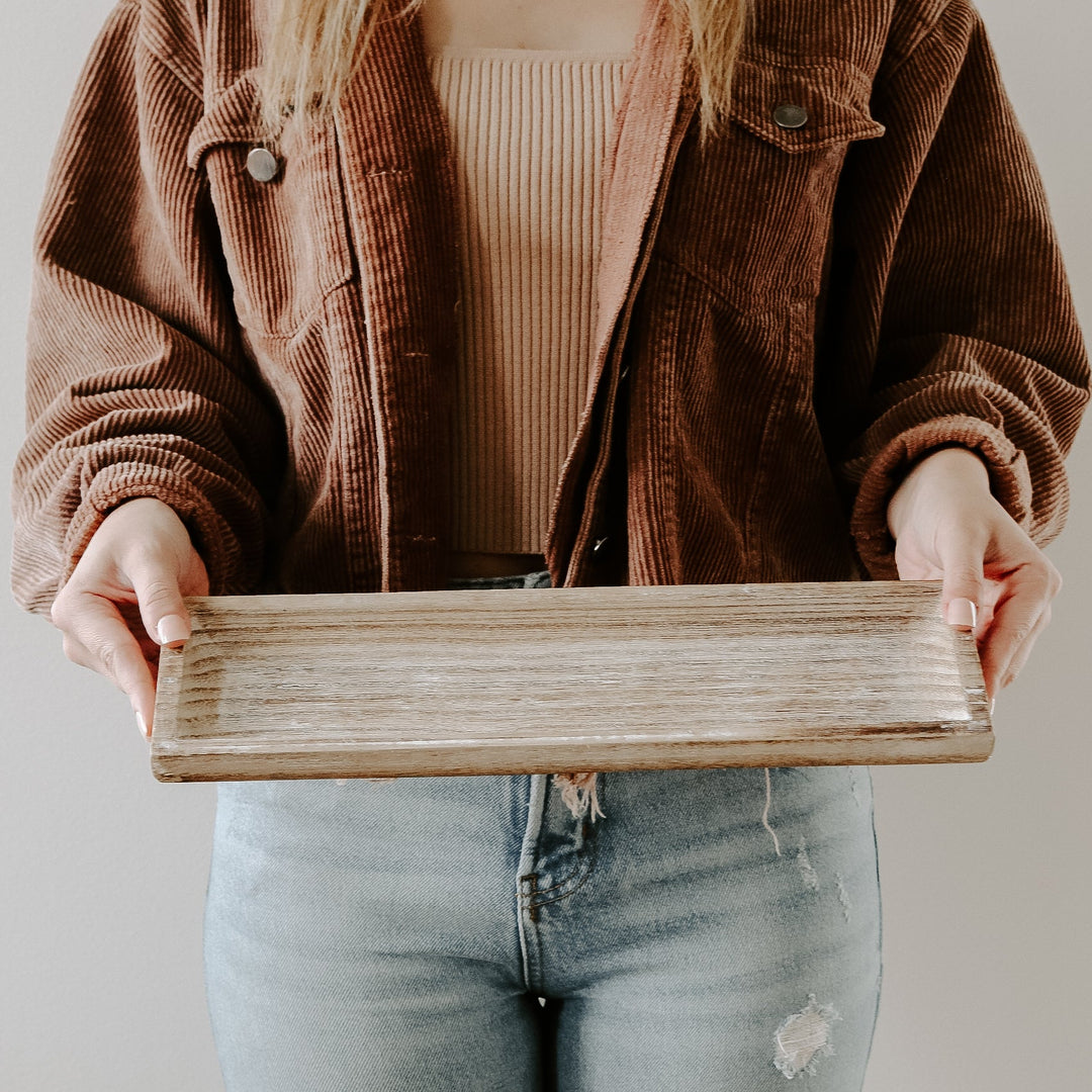 Rustic Rectangular Wood Tray by Sweet Water Decor