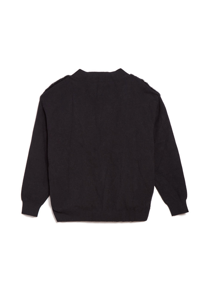 The Aman Black Sherpa Cardigan by Jocelyn