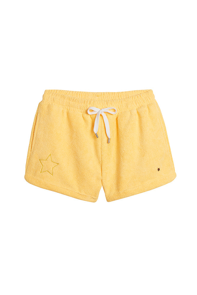 The Kauai French Terry Cabana Shorts with Star - Orange by Jocelyn