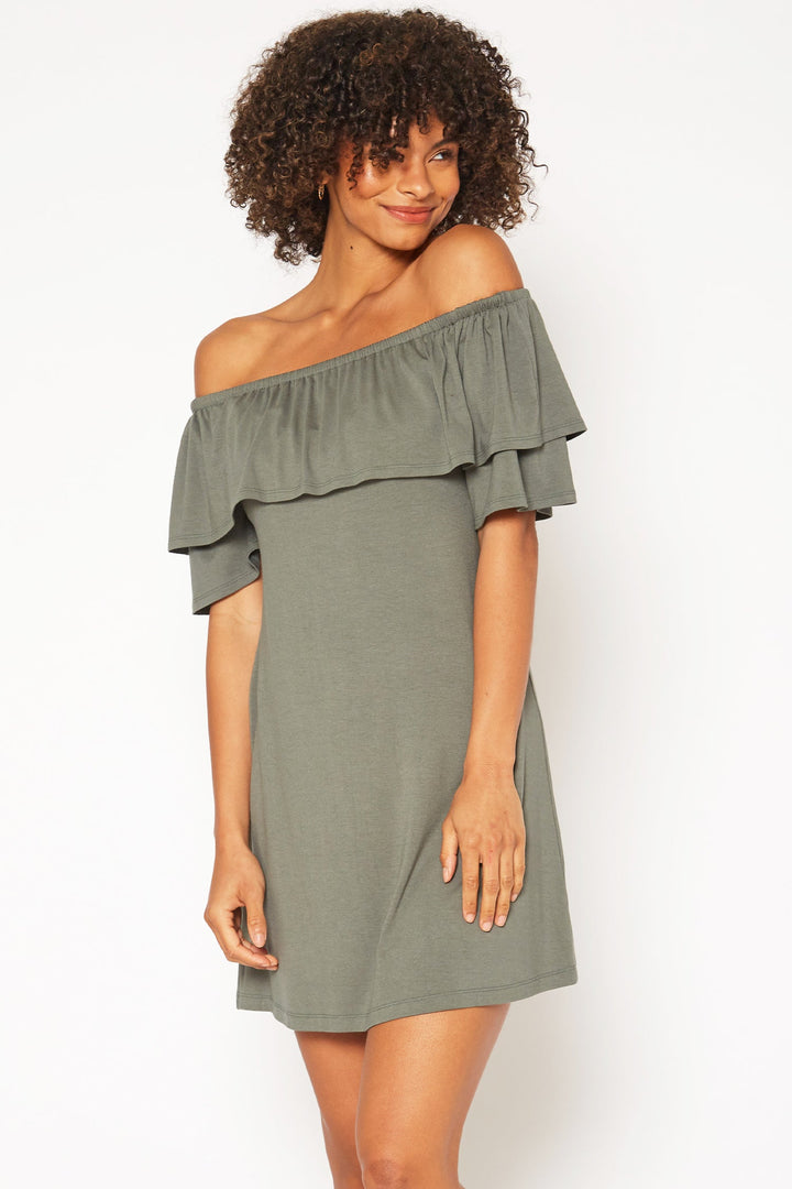 Women's Basic Off Shoulder Midi Dress