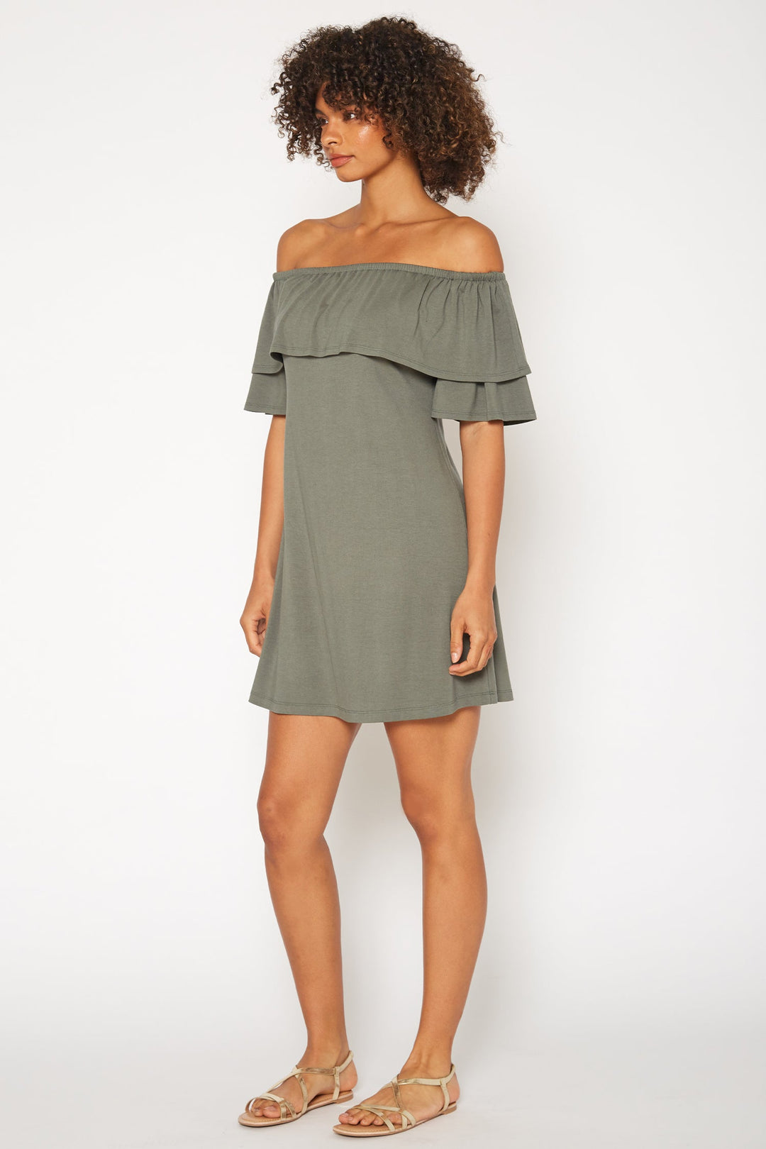 Women's Basic Off Shoulder Midi Dress