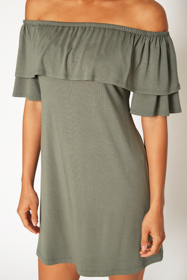 Women's Basic Off Shoulder Midi Dress