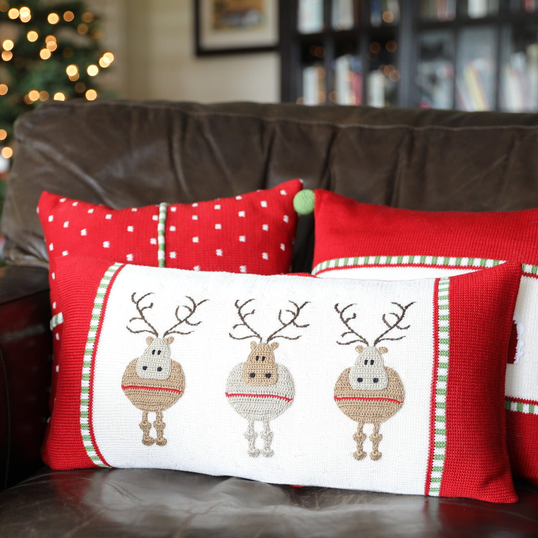 Round Reindeer Lumbar Pillow by Melange Collection