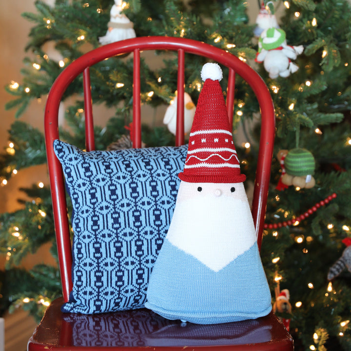 Santa Cone Pillow, 15", Blue by Melange Collection