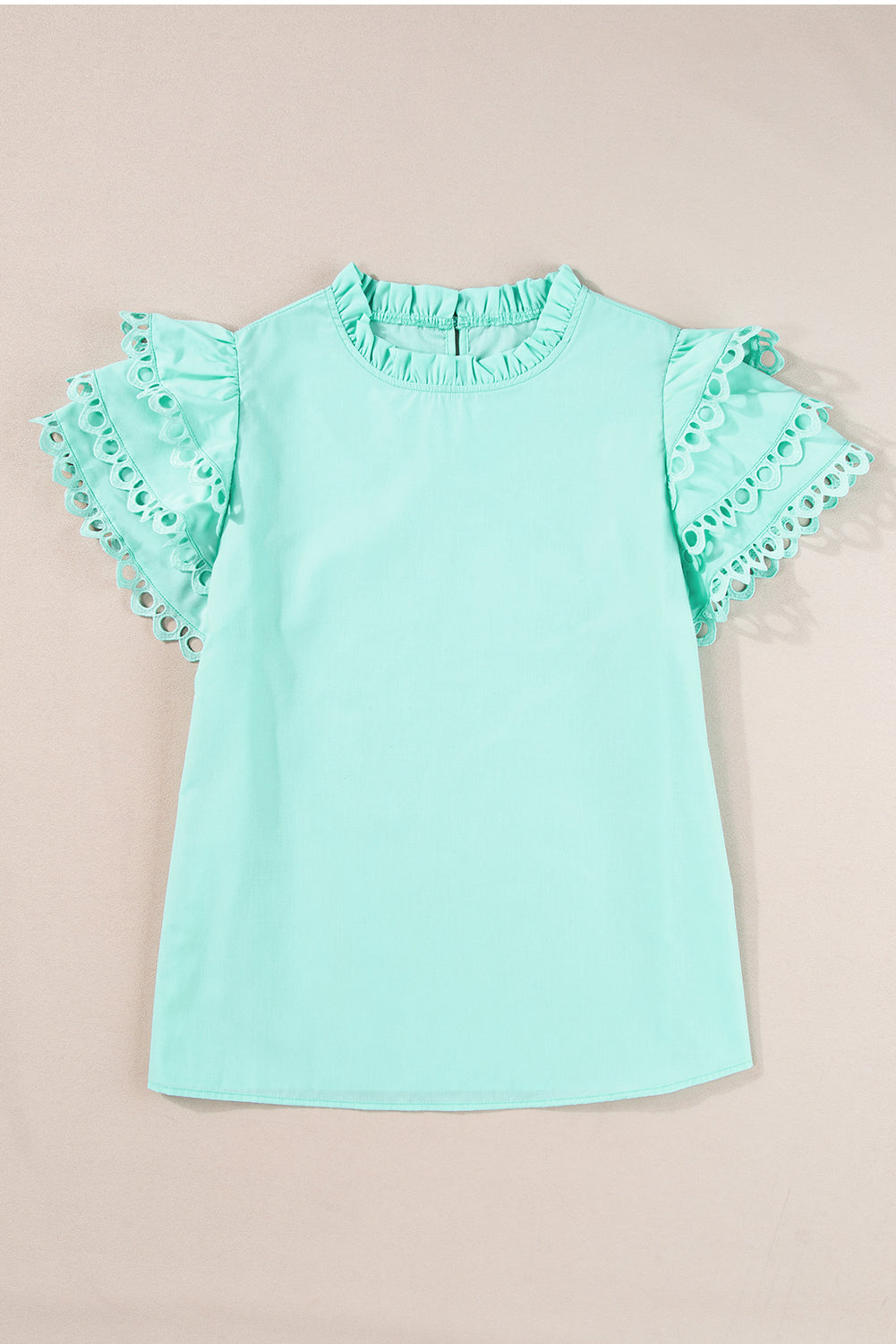 Layered Ric Rac Cap Sleeve Filled Neck Blouse by Poppy Lee Lane