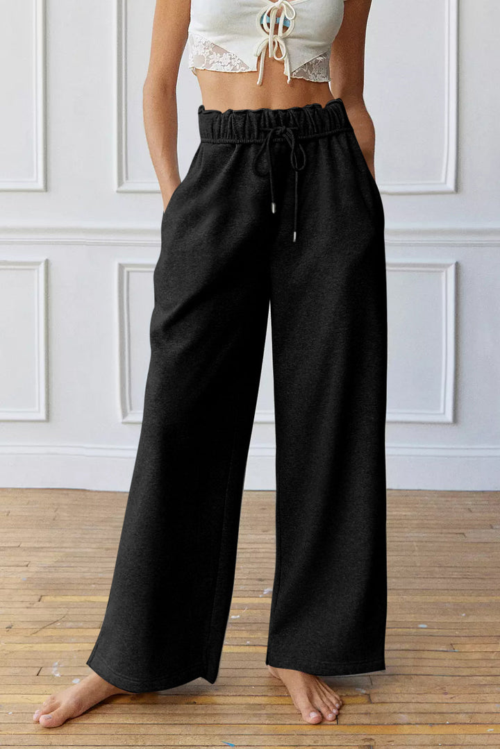 Elastic High Waist Drawstring Sweatpants by Poppy Lee Lane