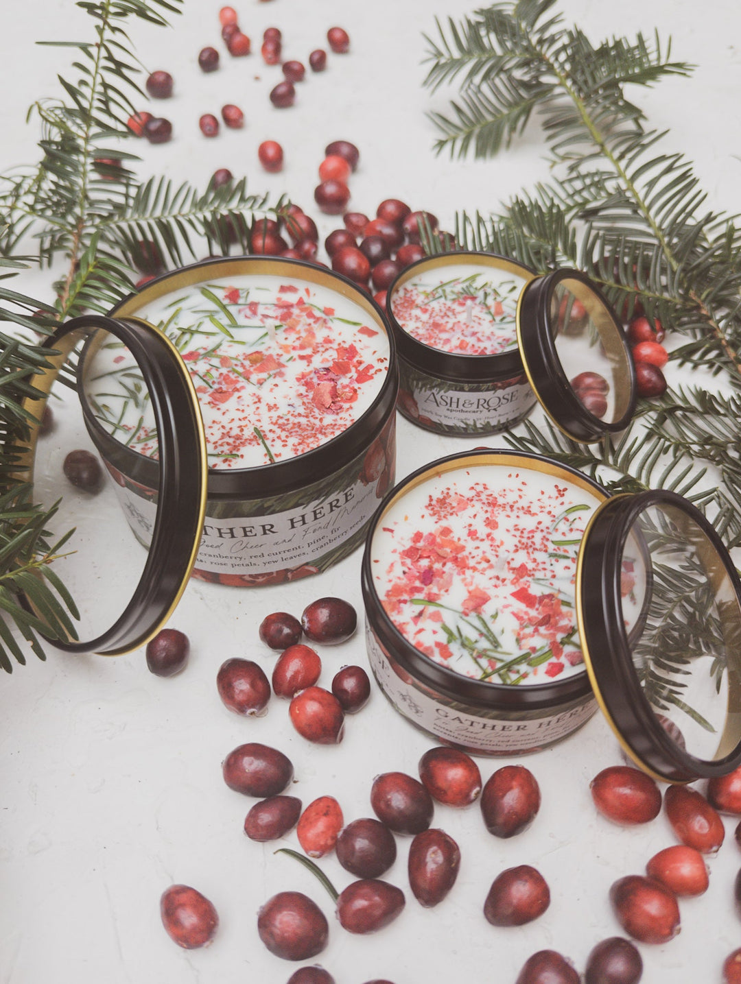 GATHER HERE Cranberry Pine Candle by Ash & Rose