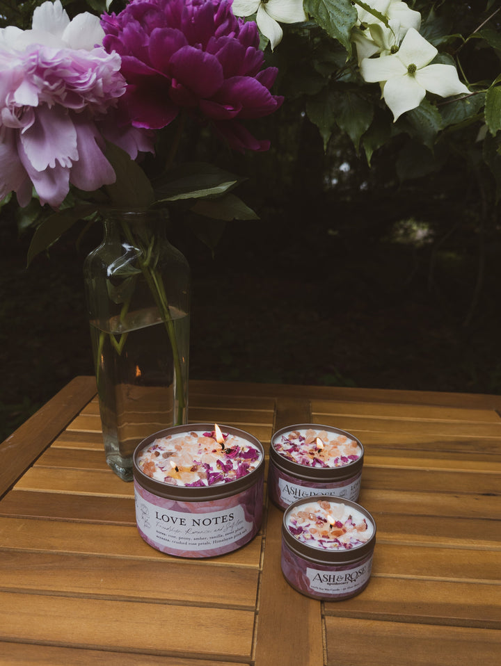 LOVE NOTES Rose + Pink Salt Candle by Ash & Rose