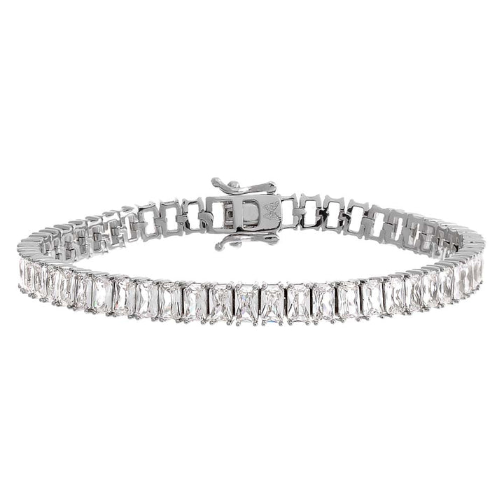 CZ Emerald Cut Tennis Bracelet by By Adina Eden