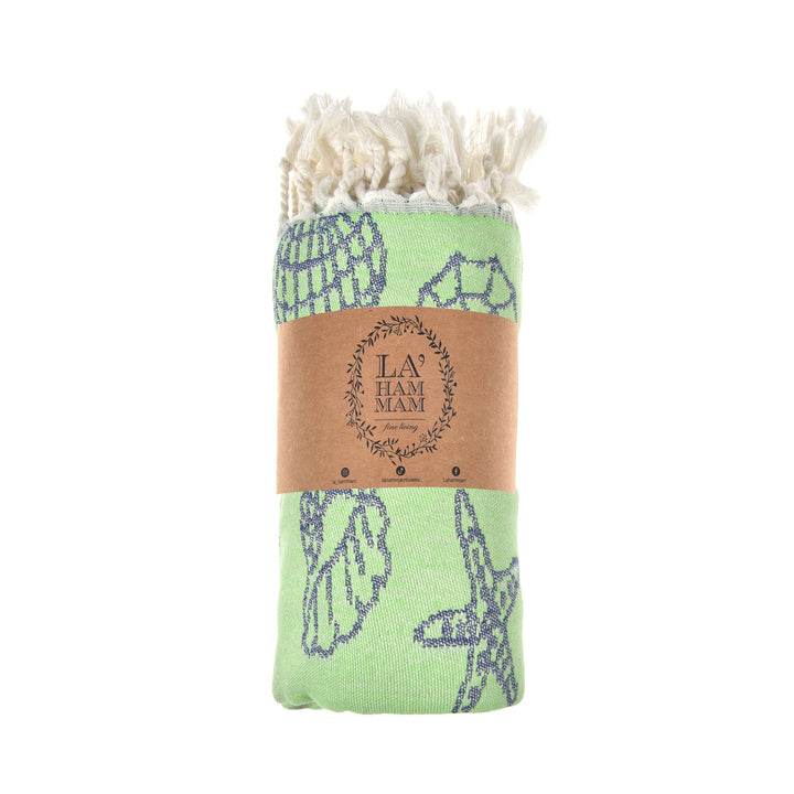 Exclusive Seashells and Stars Peshtemal Pure Cotton Beach Towel by La'Hammam