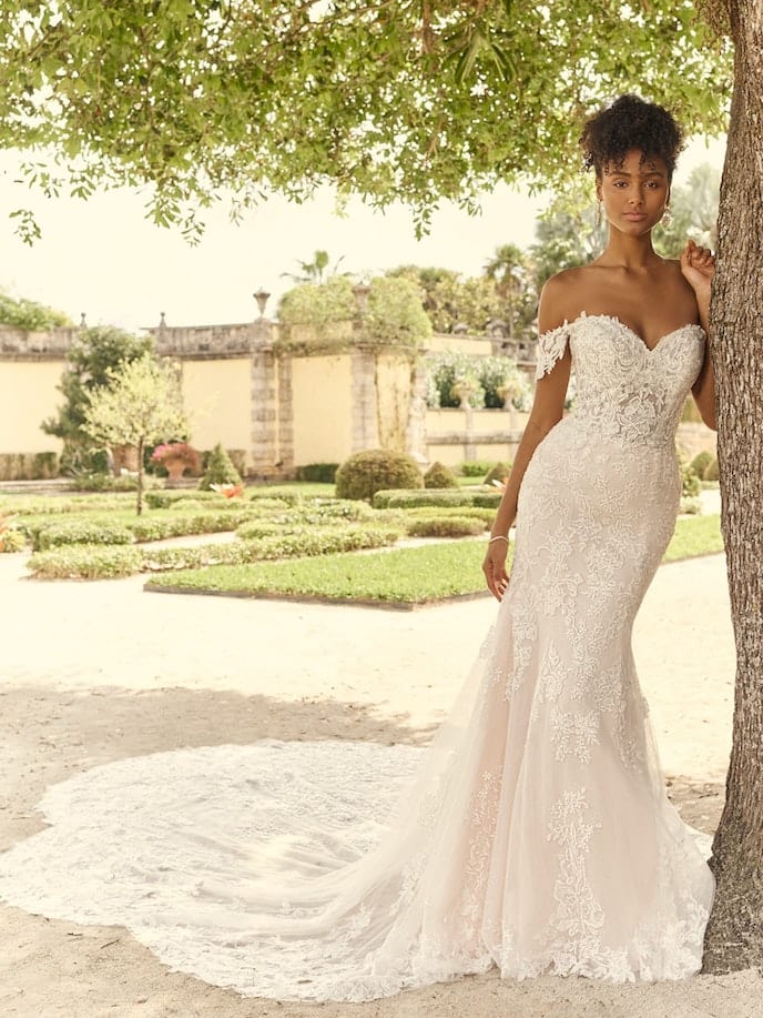 The 'Katell' Gown by Maggie Sottero Size 12 (Without the Cap Sleeves)