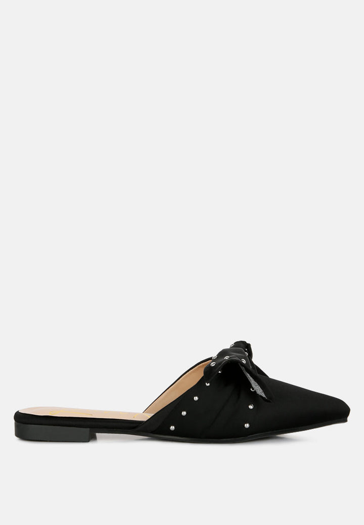 makeover studded bow flat mules by London Rag