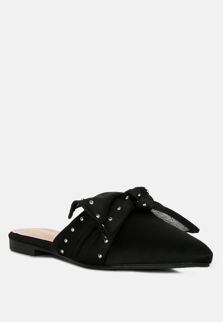 makeover studded bow flat mules by London Rag