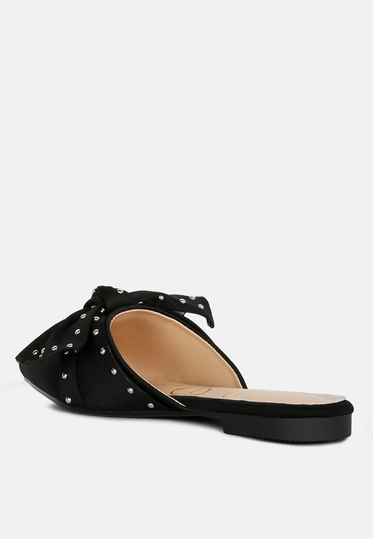 makeover studded bow flat mules by London Rag