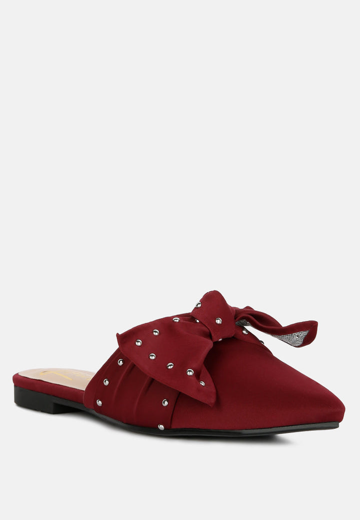 makeover studded bow flat mules by London Rag