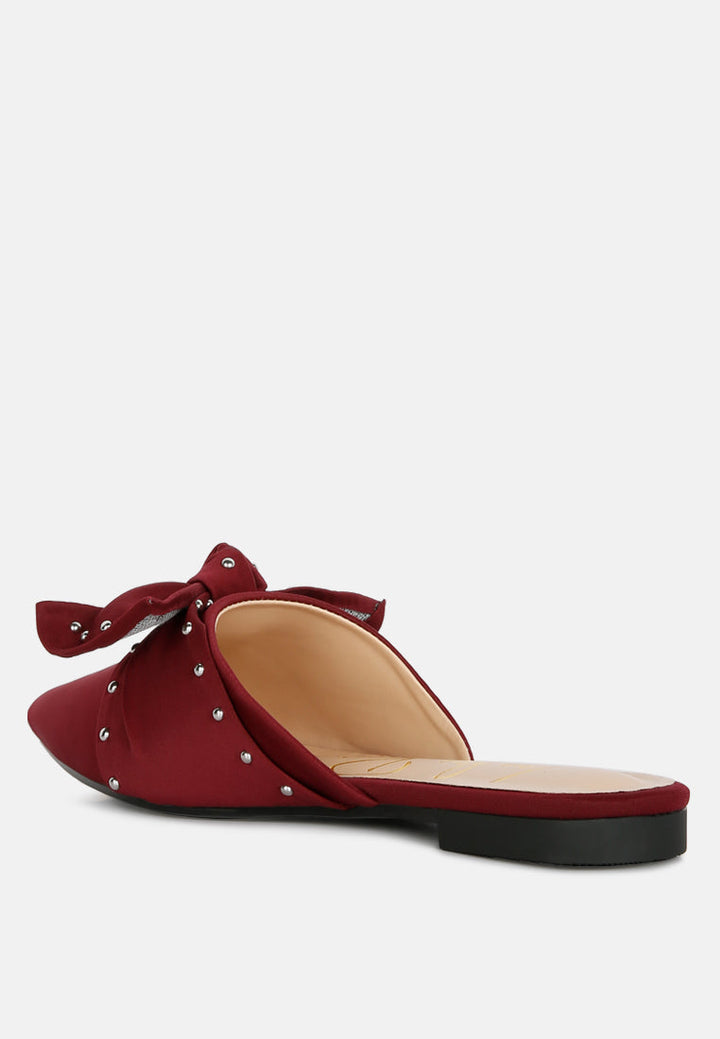 makeover studded bow flat mules by London Rag