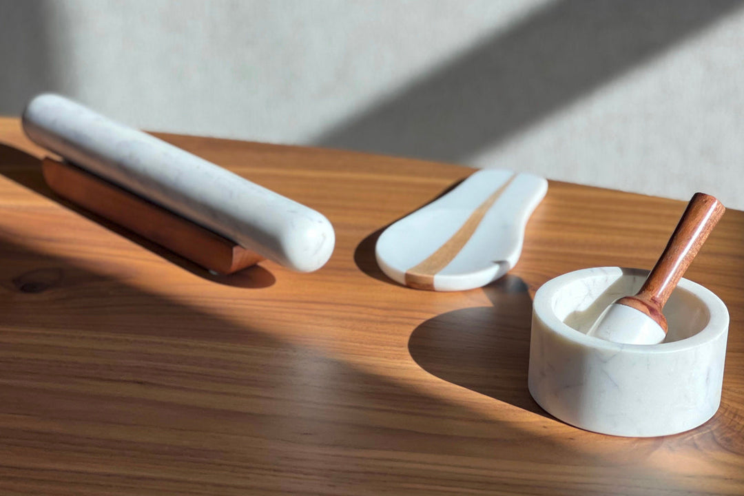 Marble Rolling Pin and Wood Base by Verve Culture