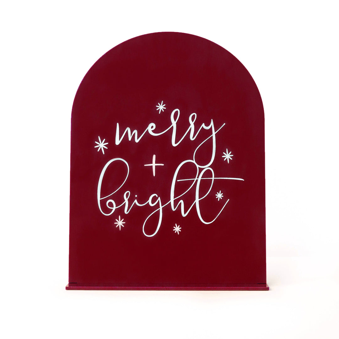 Merry and Bright Christmas Acrylic Sign by The Cotton & Canvas Co.