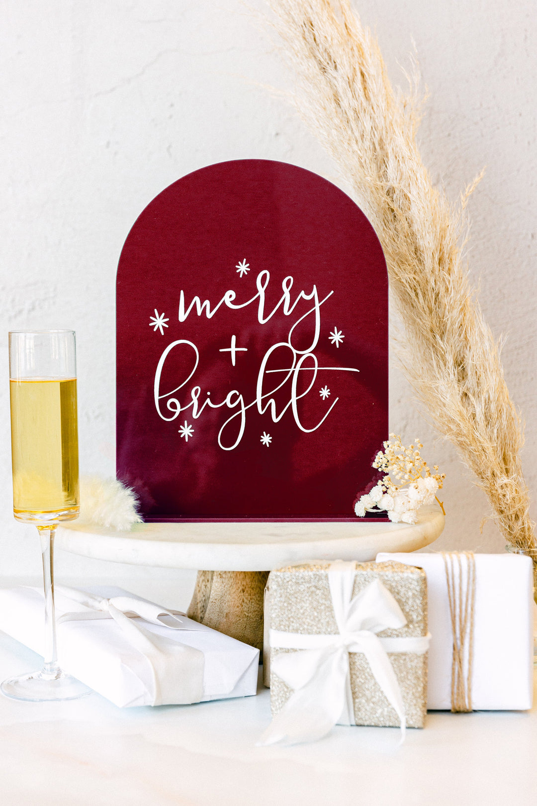 Merry and Bright Christmas Acrylic Sign by The Cotton & Canvas Co.