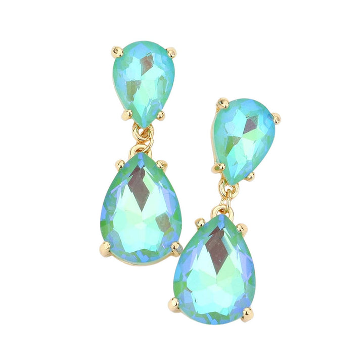 Double Teardrop Link Dangle Evening Earrings by Madeline Love