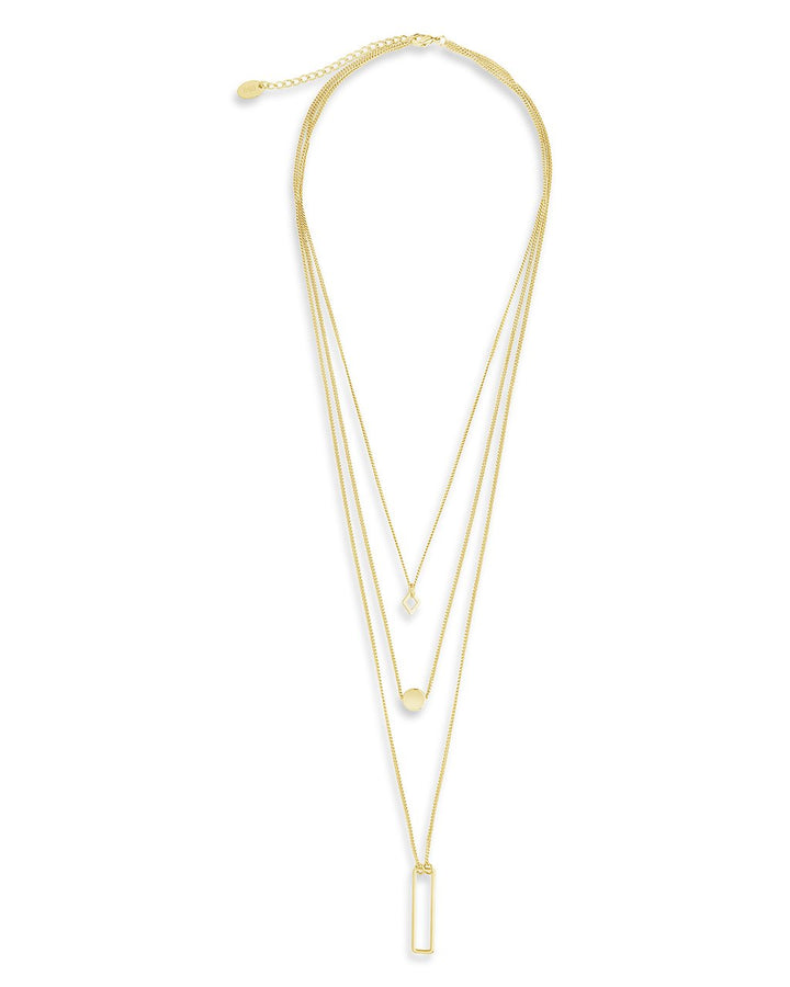 Geometric Multi Layer Necklace by Sterling Forever