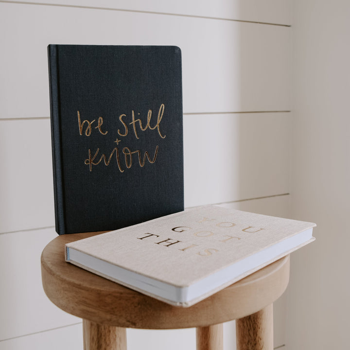 Be Still and Know Fabric Journal by Sweet Water Decor