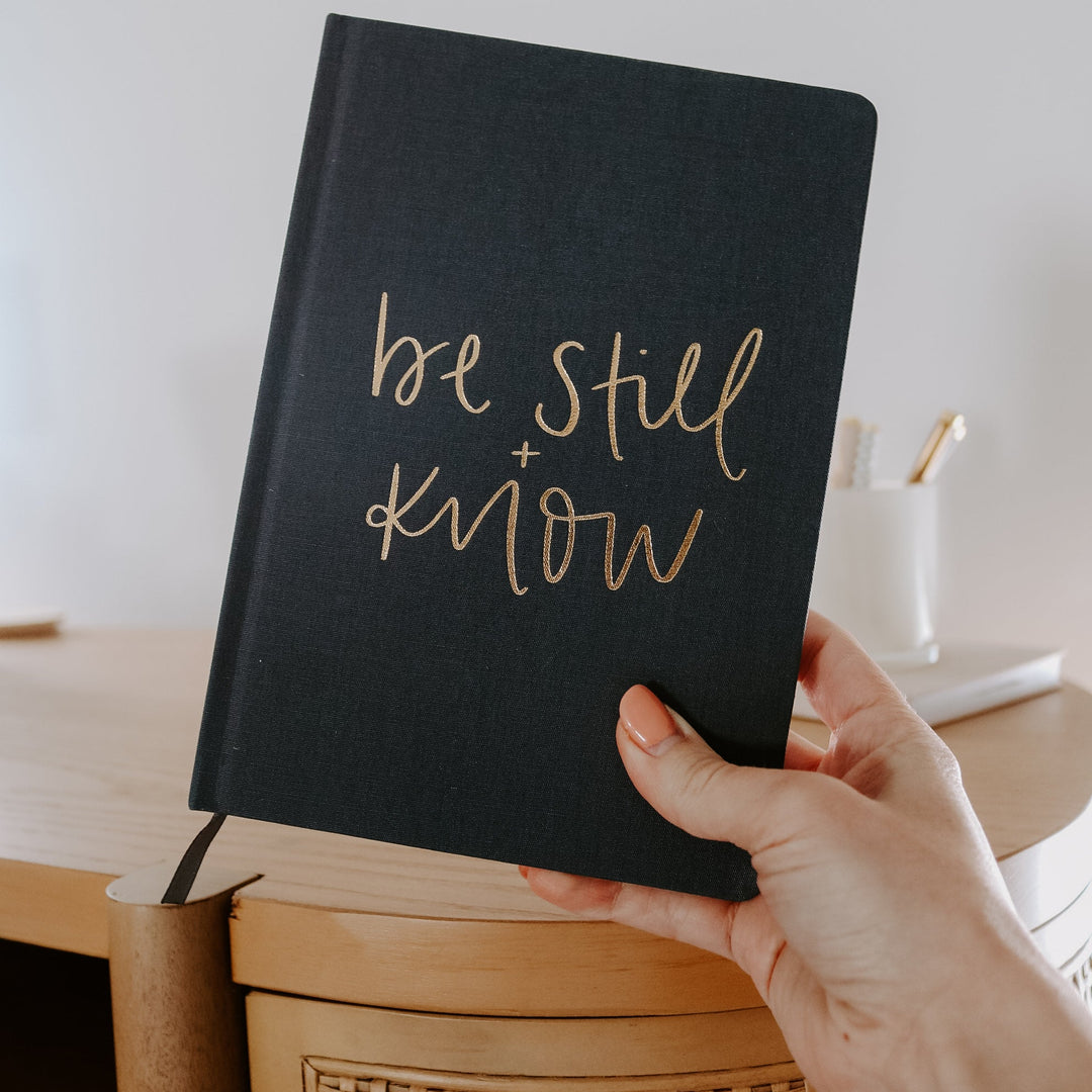 Be Still and Know Fabric Journal by Sweet Water Decor