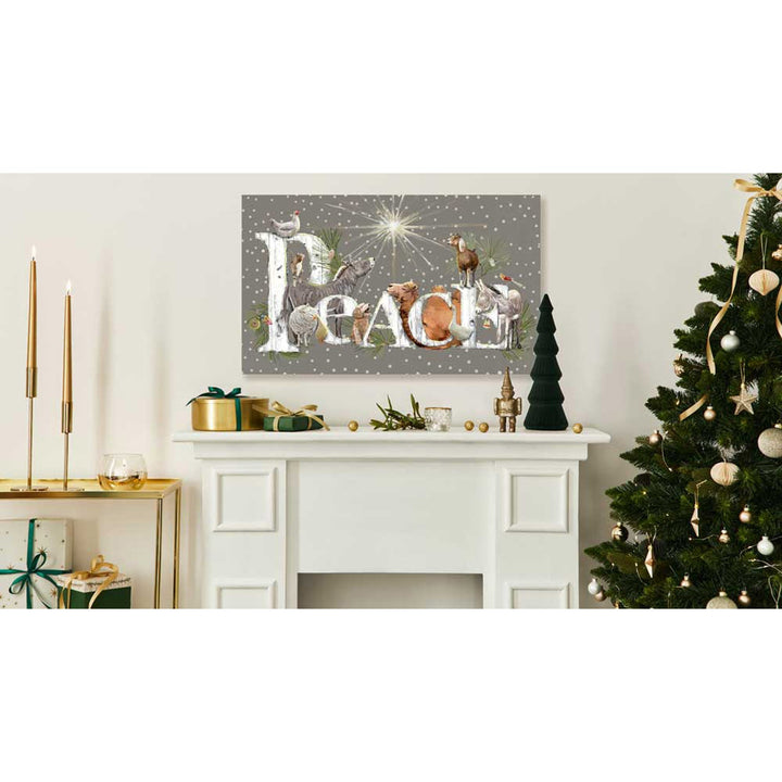 Holiday - Winter Woodland Peace Canvas Wall Art by GreenBox Art