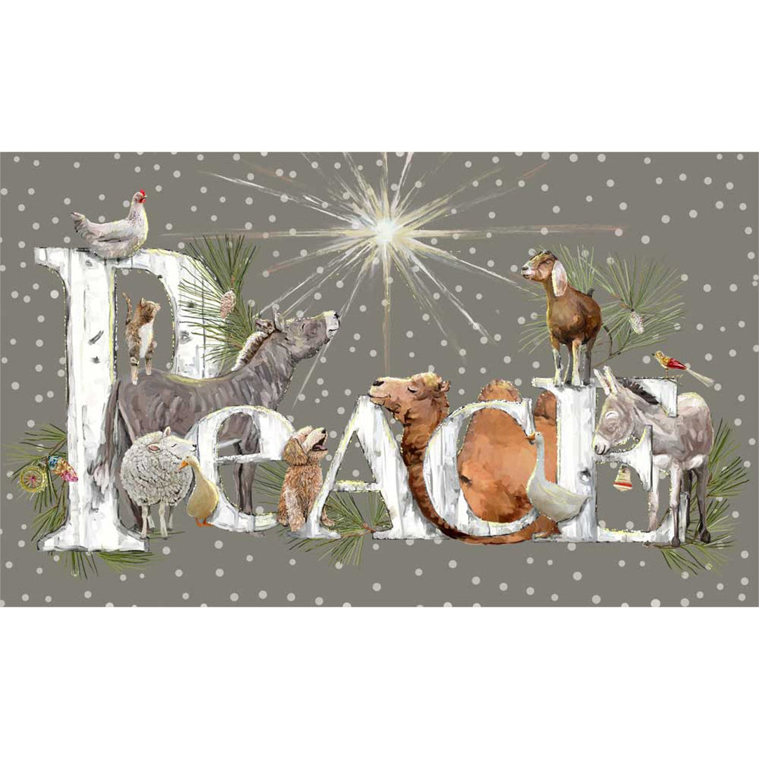 Holiday - Winter Woodland Peace Canvas Wall Art by GreenBox Art