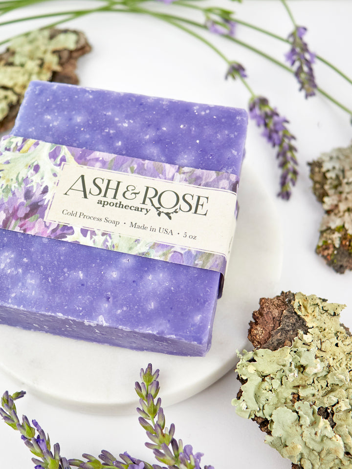 Lavender Oak Moss Soap Scrub Bar by Ash & Rose