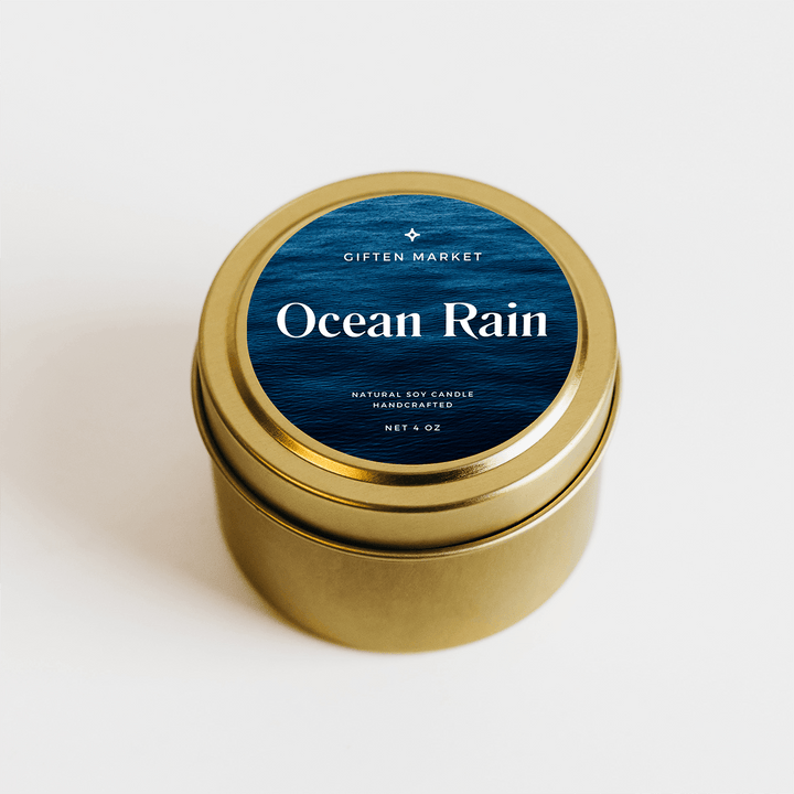 Ocean Rain Gold Travel Candle by Giften Market