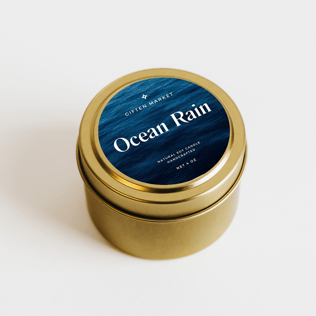 Ocean Rain Gold Travel Candle by Giften Market