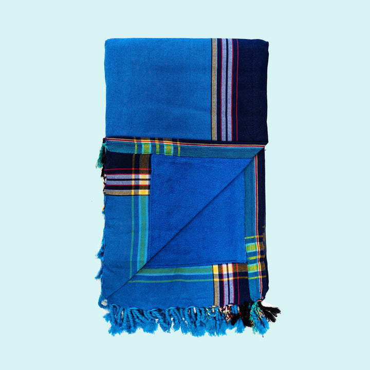 Ocean Blue Kenyan Beach Towel by Swahili Coast