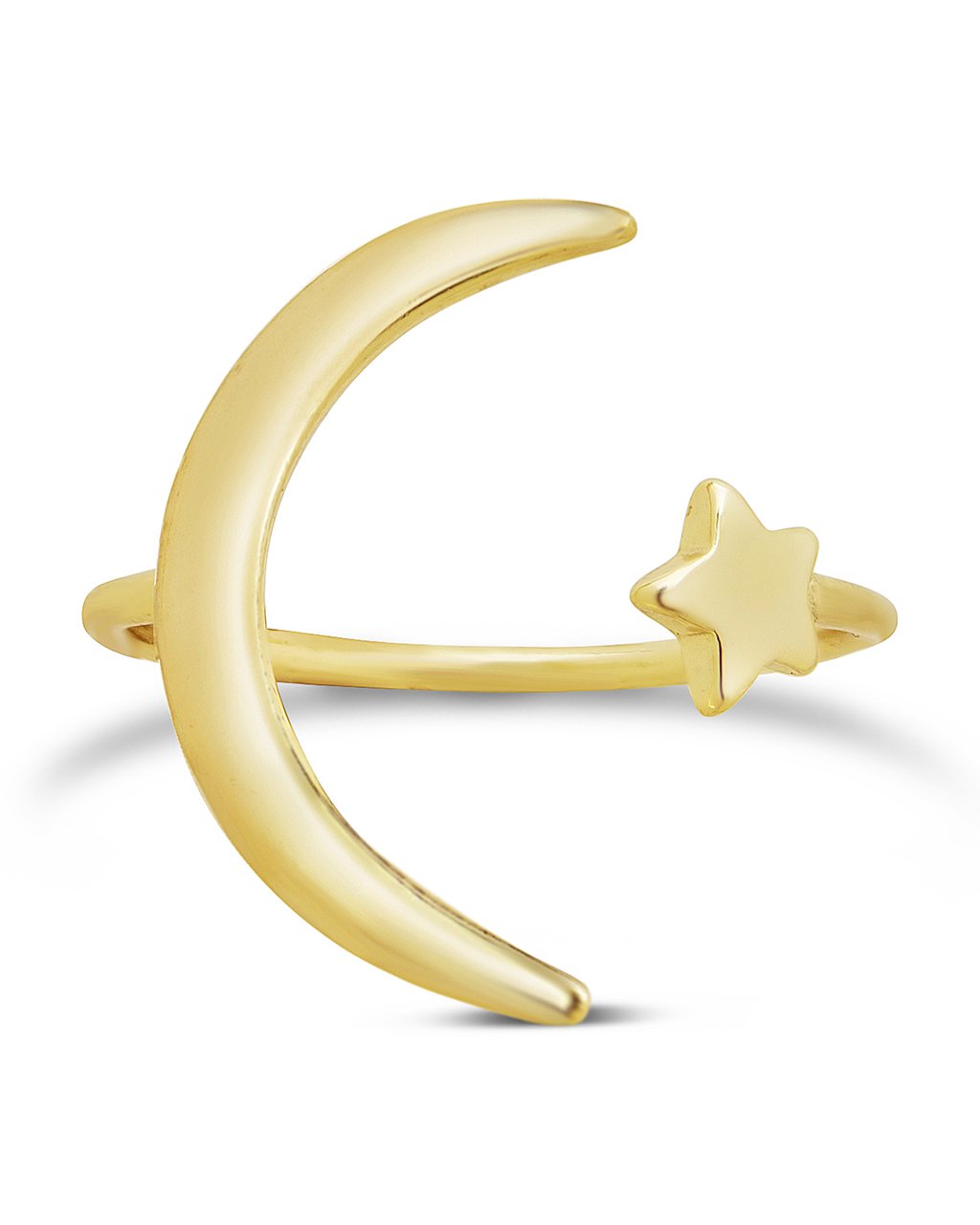 Sterling Silver Crescent Moon Open Ring by Sterling Forever