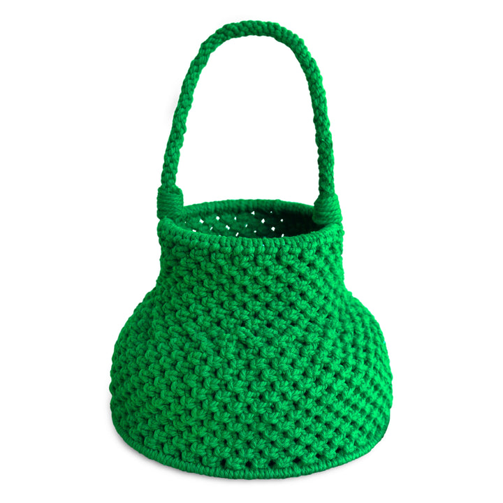 PETITE NAGA Macrame Bucket Bag, in Green by BrunnaCo