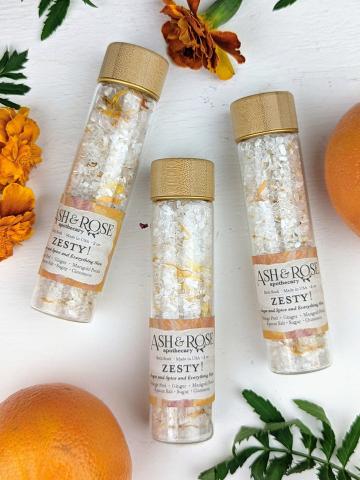 ZESTY! Orange Ginger Bath Soak Vial by Ash & Rose