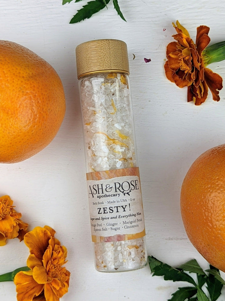 ZESTY! Orange Ginger Bath Soak Vial by Ash & Rose