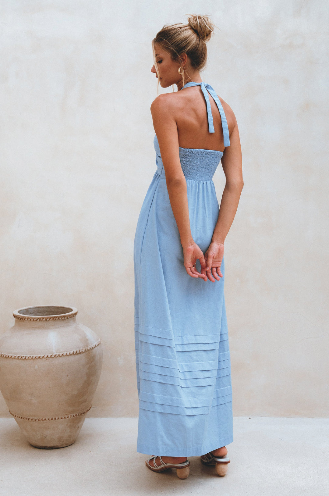 Penelope Halter Linen Maxi Dress by ELF