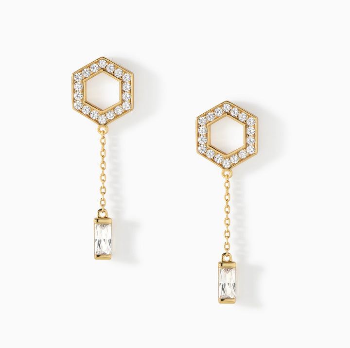 The Tyra Baguette Drop Earrings by Ora Ana