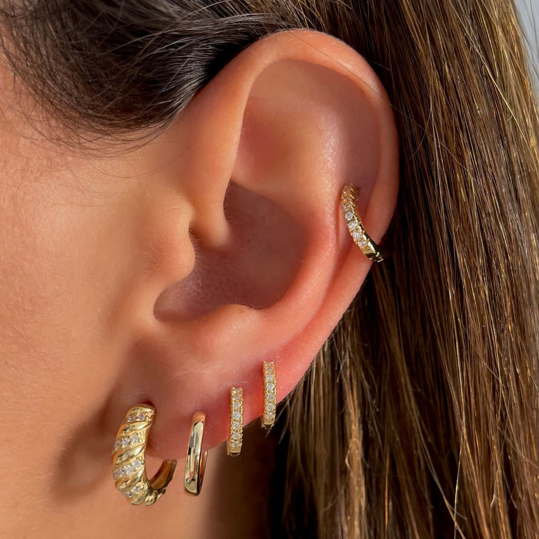 CZ Mini Huggie Earring by By Adina Eden