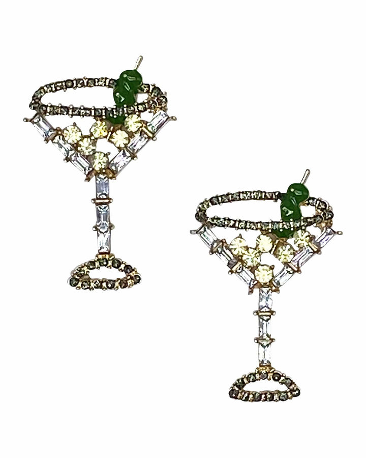 Martini Time Rhinestone Earrings by Meghan Fabulous