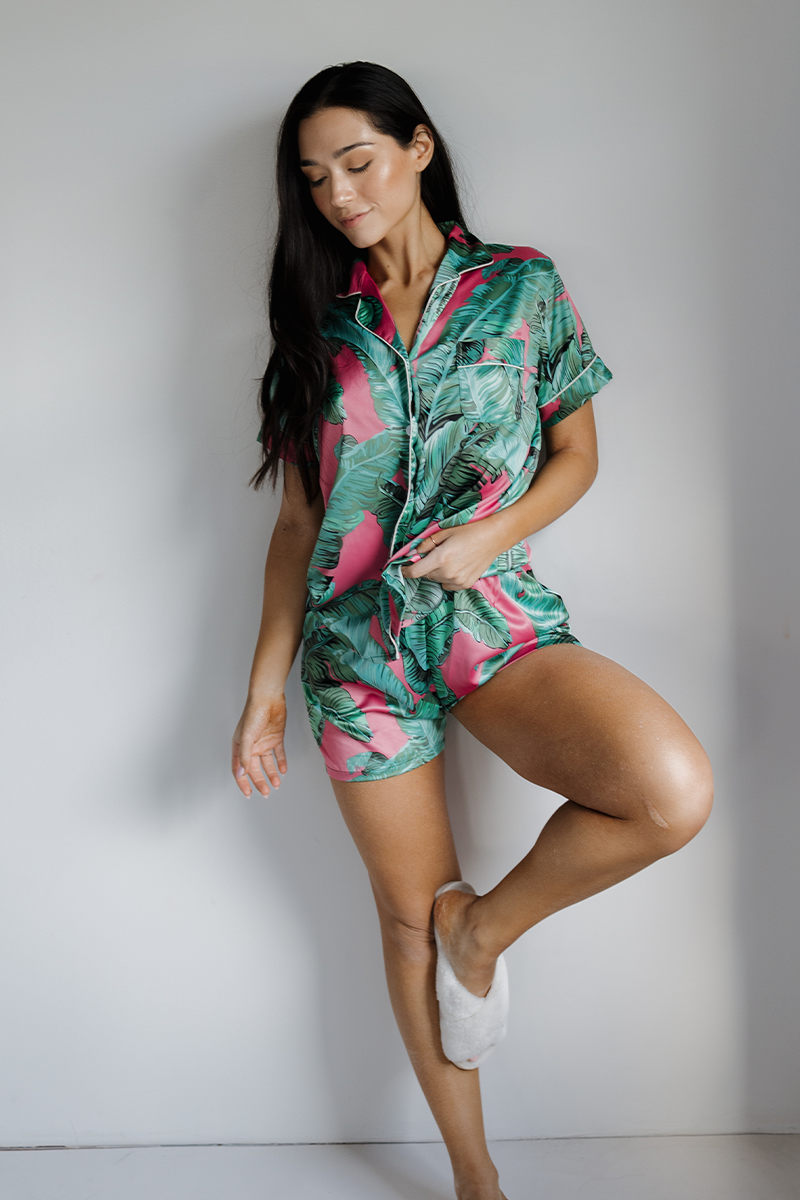 Pink Banana Leaf Pajamas by Spikes and Seams